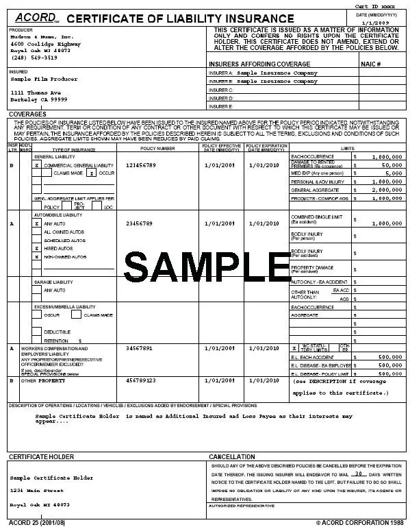 Cargo Insurance Certificate Template